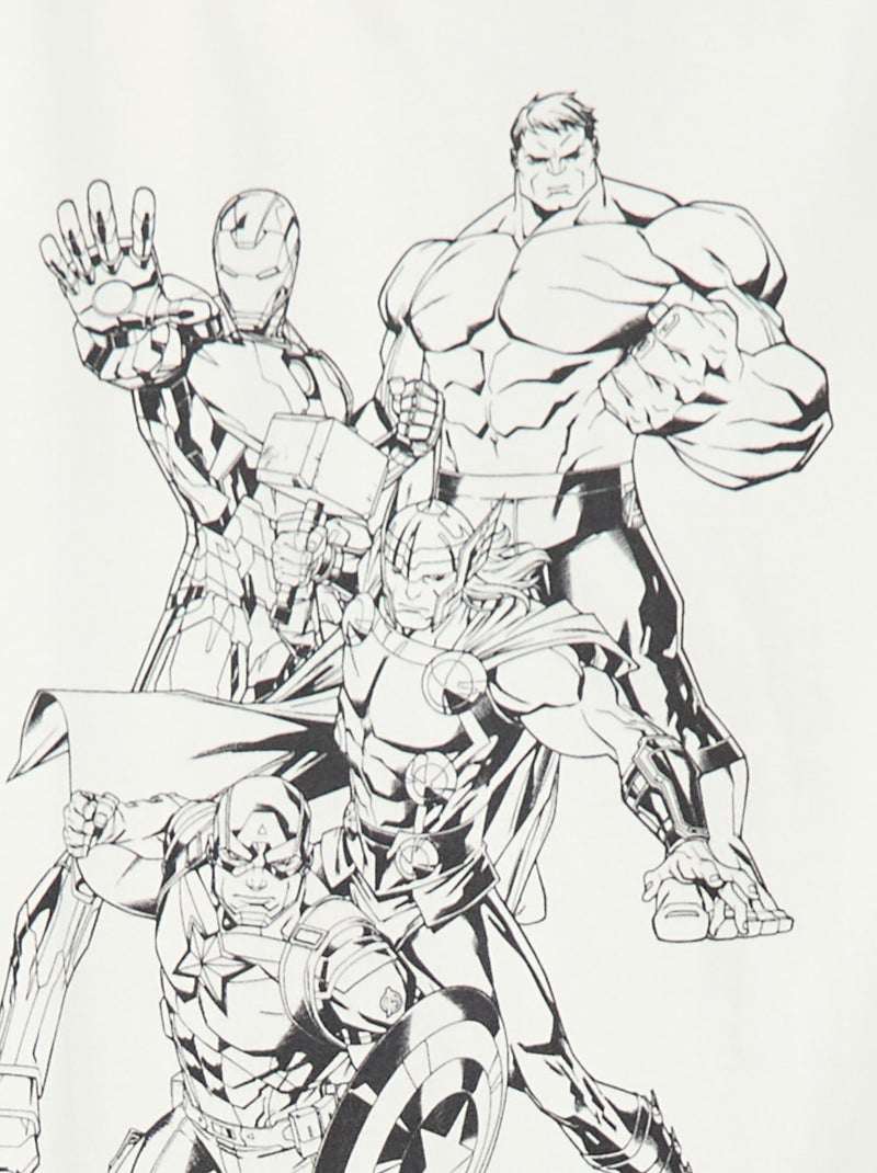 T-shirt met lange mouwen - Avengers - gemakkelijk aan te trekken collectie Wit - Kiabi