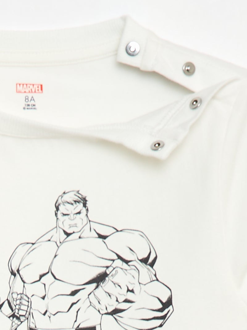 T-shirt met lange mouwen - Avengers - gemakkelijk aan te trekken collectie Wit - Kiabi