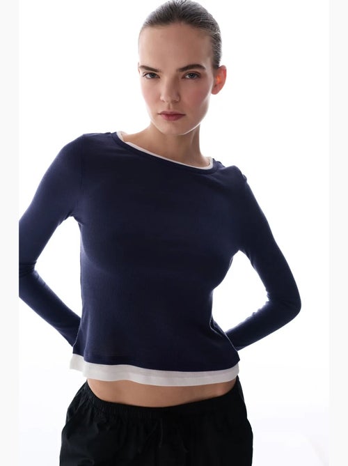 T-shirt met lange mouwen basic ademend penti - Kiabi T-shirt met lange mouwen basic ademend penti - Kiabi