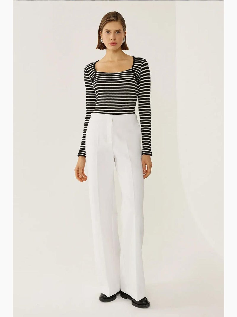 T-shirt met lange mouwen basic gestreept hiccup Zwart Wit - Kiabi