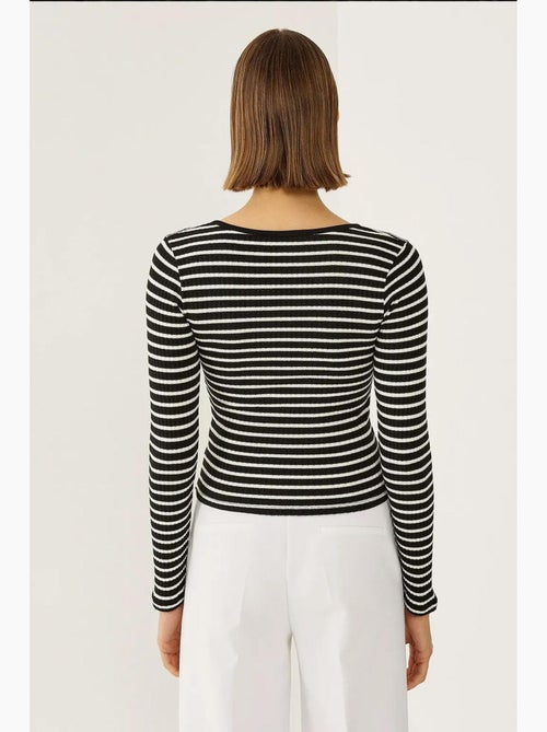 T-shirt met lange mouwen basic gestreept hiccup - Kiabi T-shirt met lange mouwen basic gestreept hiccup - Kiabi