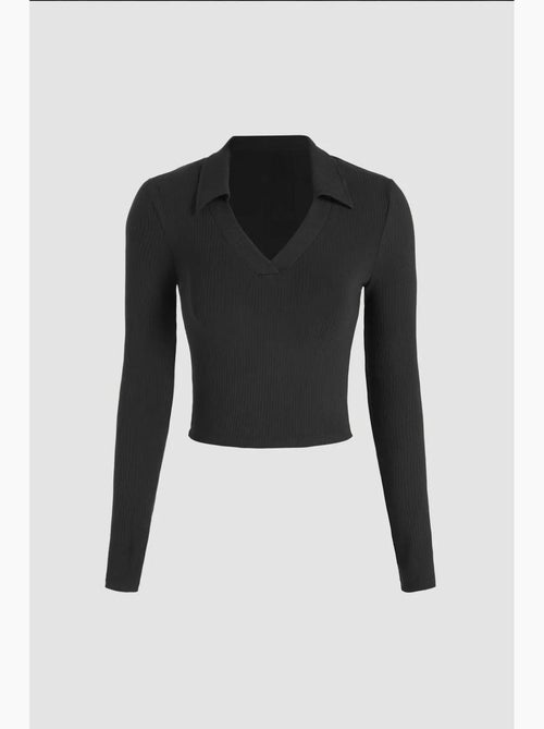 T-shirt met lange mouwen basic v-hals hiccup - Kiabi T-shirt met lange mouwen basic v-hals hiccup - Kiabi