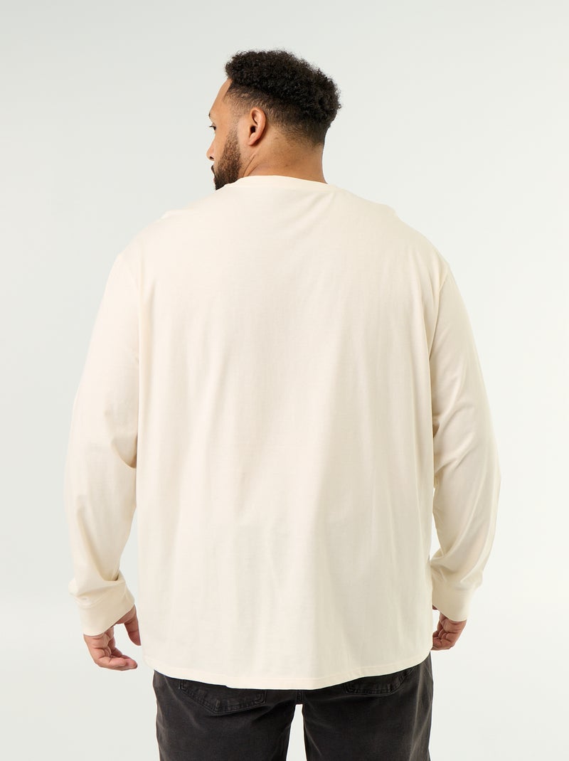 T-shirt met lange mouwen Beige - Kiabi