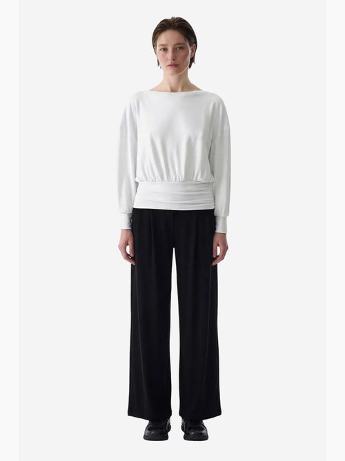 T-shirt met lange mouwen boothals taille detail modal penti - Kiabi T-shirt met lange mouwen boothals taille detail modal penti - Kiabi