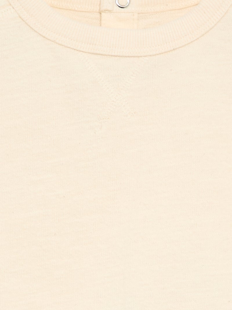 T-shirt met lange mouwen Ecru - Kiabi