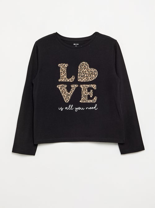 T-shirt met lange mouwen en animatie - Kiabi