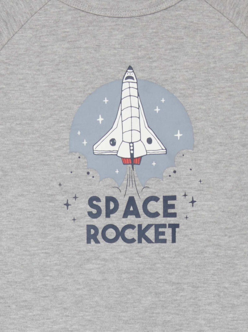T-shirt met lange mouwen en drukknopen - collectie gemakkelijk aan te trekken GRIJS - Kiabi