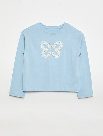 T-shirt met lange mouwen en lovertjes