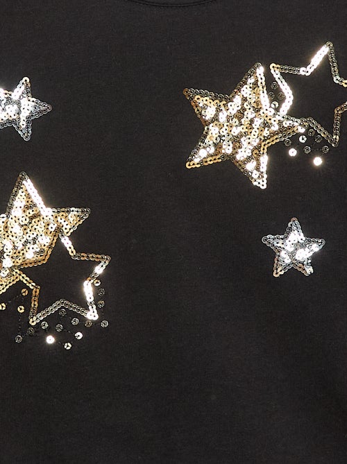 T-shirt met lange mouwen en lovertjes - Kiabi