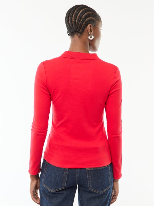 T-shirt met lange mouwen en polokraag - Kiabi