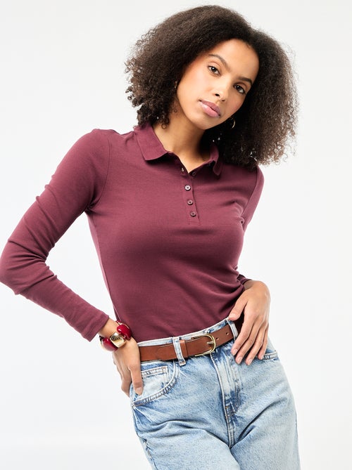 T-shirt met lange mouwen en polokraag - Kiabi