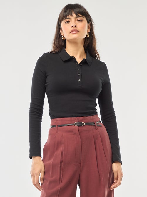 T-shirt met lange mouwen en polokraag - Kiabi