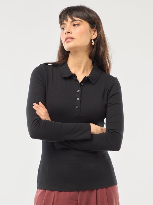 T-shirt met lange mouwen en polokraag - Kiabi