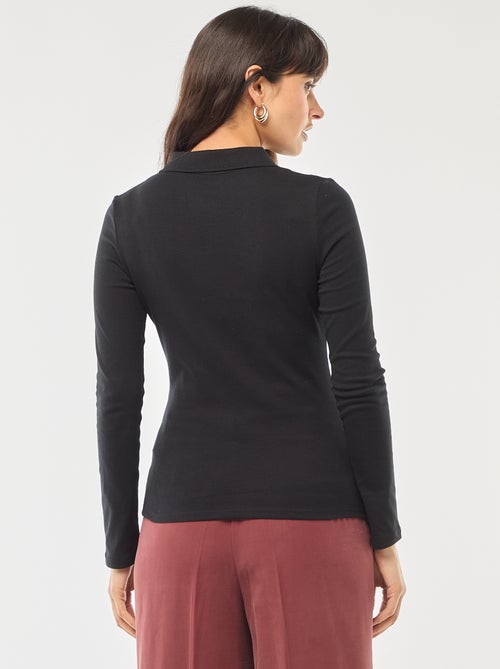 T-shirt met lange mouwen en polokraag - Kiabi