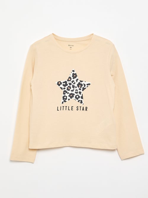 T-shirt met lange mouwen en print - Kiabi
