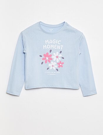 T-shirt met print en lange mouw