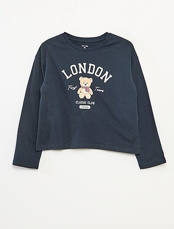 T-shirt met print en lange mouw