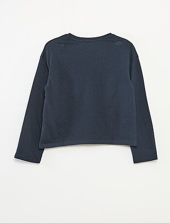 T-shirt met print en lange mouw