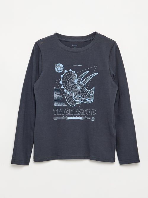 T-shirt met lange mouwen en print - Kiabi