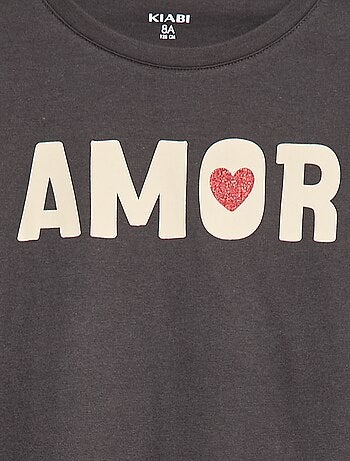 T-shirt met print en lange mouw