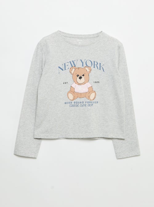 T-shirt met lange mouwen en print - Kiabi