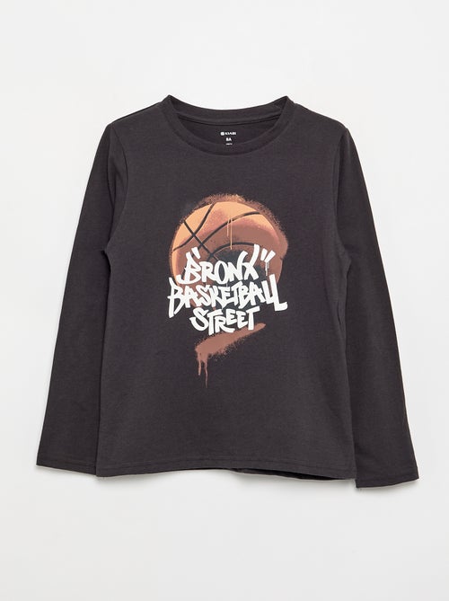 T-shirt met lange mouwen en print - Kiabi