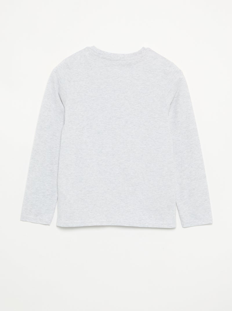 T-shirt met lange mouwen en print Grijs - Kiabi