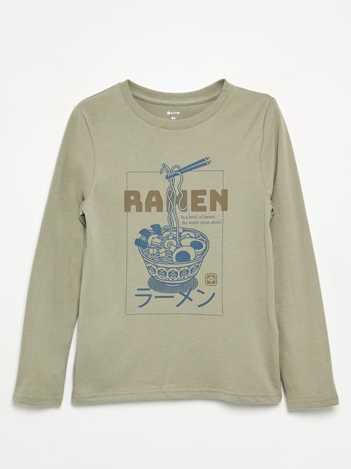 T-shirt met lange mouwen en print - Kiabi