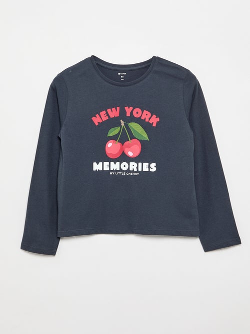 T-shirt met lange mouwen en print - Kiabi