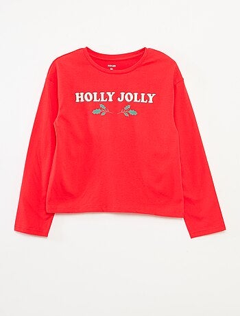 T-shirt met print en lange mouw