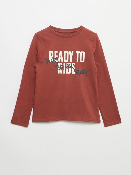 T-shirt met lange mouwen en print - Kiabi