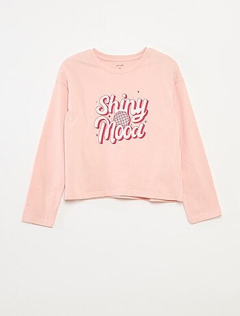 T-shirt met print en lange mouw