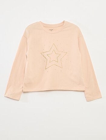 T-shirt met print en lange mouw