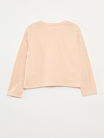 T-shirt met print en lange mouw