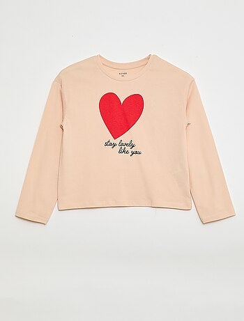 T-shirt met print en lange mouw