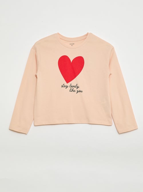 T-shirt met lange mouwen en print - Kiabi