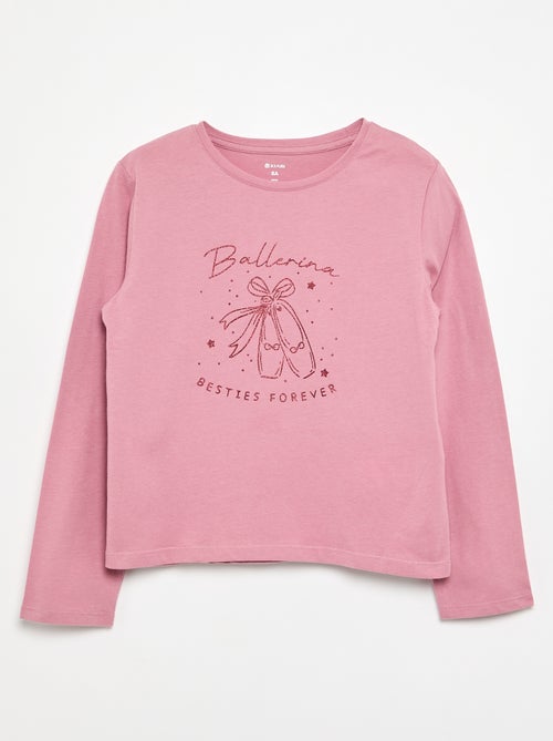 T-shirt met lange mouwen en print - Kiabi