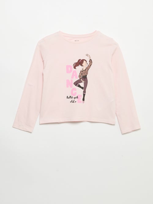 T-shirt met lange mouwen en print - Kiabi