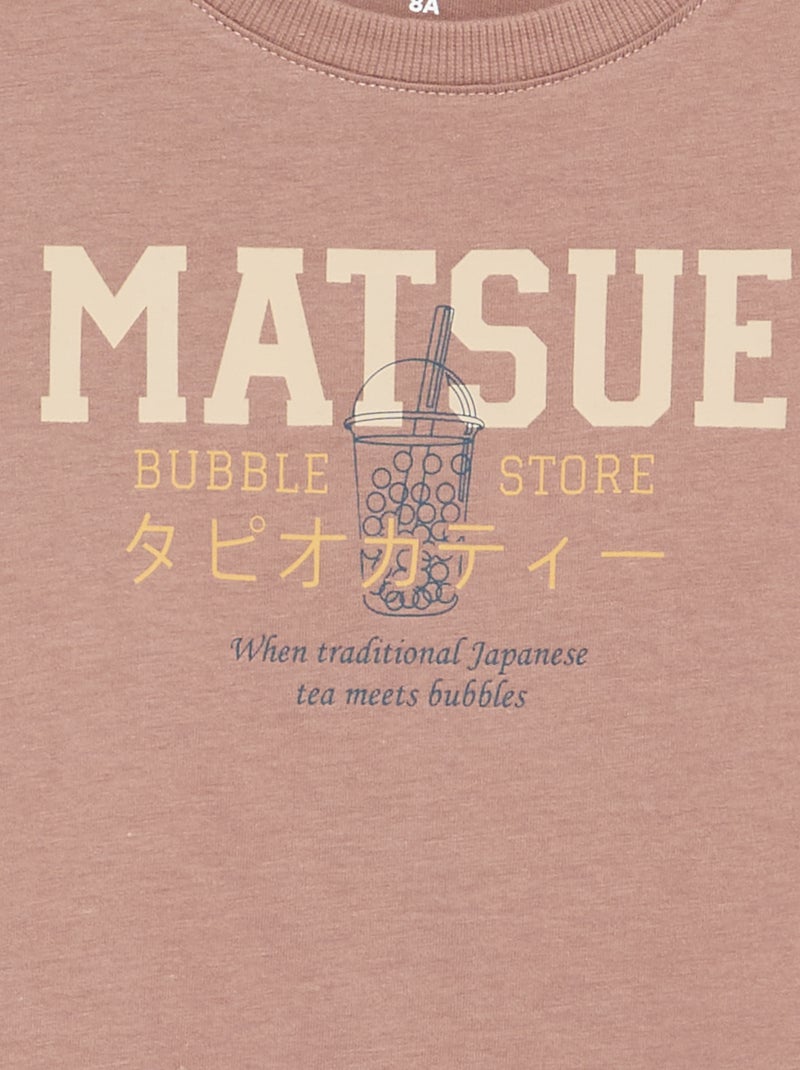 T-shirt met lange mouwen en print Rose - Kiabi