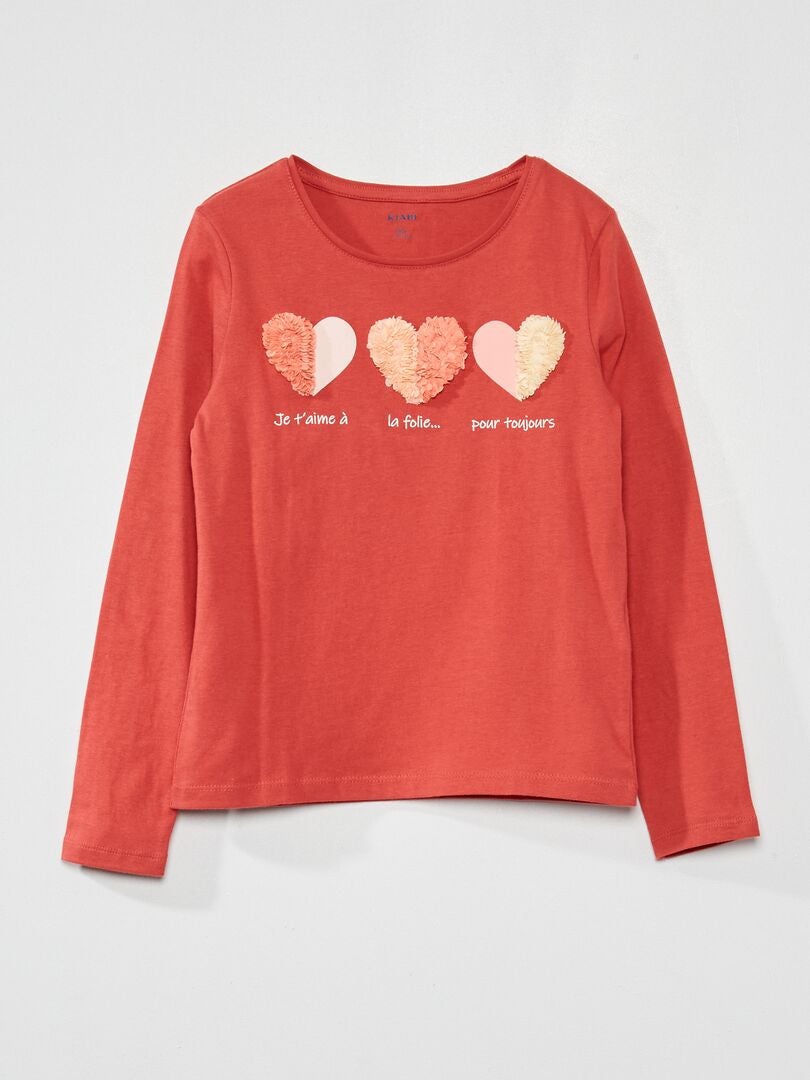 T-shirt met lange mouwen en print ROSE - Kiabi