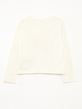 T-shirt met print en lange mouw