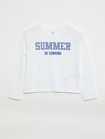 T-shirt met print en lange mouw