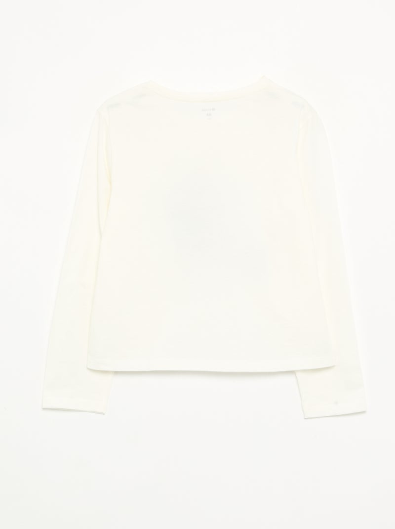 T-shirt met lange mouwen en print Wit - Kiabi