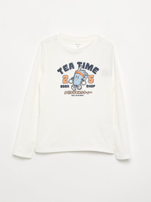 T-shirt met lange mouwen en print - Kiabi