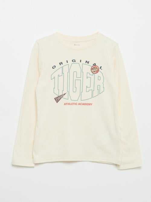 T-shirt met lange mouwen en print - Kiabi
