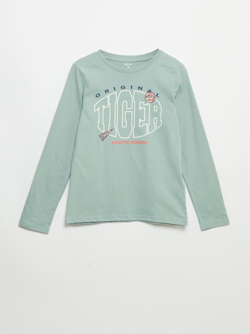 T-shirt met lange mouwen en print - Kiabi