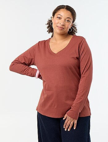 T-shirt met lange mouwen en ronde hals