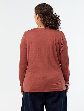 T-shirt met lange mouwen en ronde hals