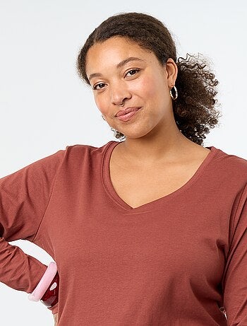 T-shirt met lange mouwen en ronde hals
