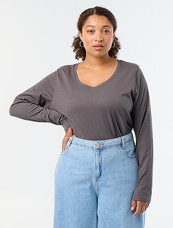 T-shirt met lange mouwen en ronde hals